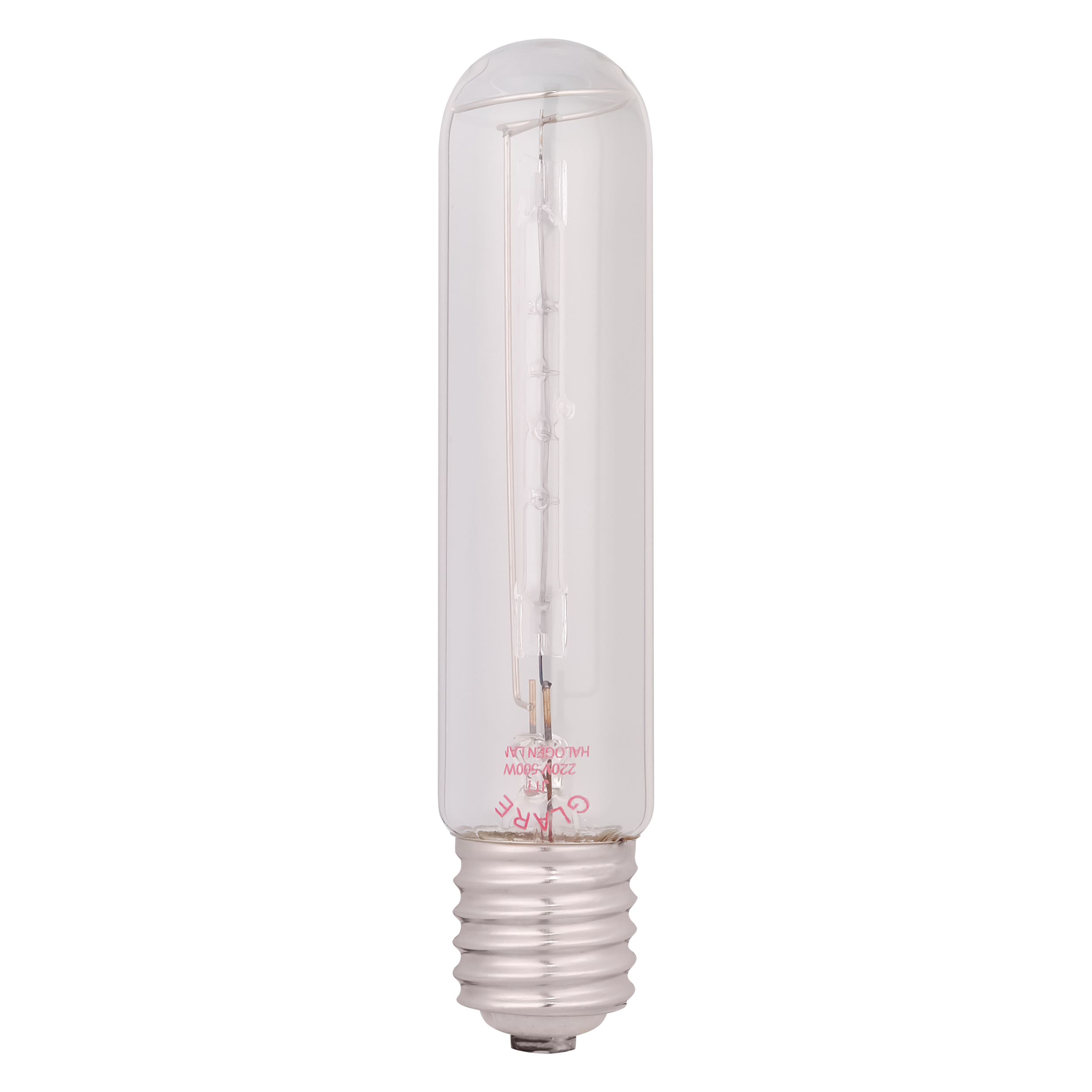 لامپ خیاری هالوژن رشته ای مستقیم (آبادانی) 220 ولت 500 وات مدل T45X215MM پایه بزرگ (E40)