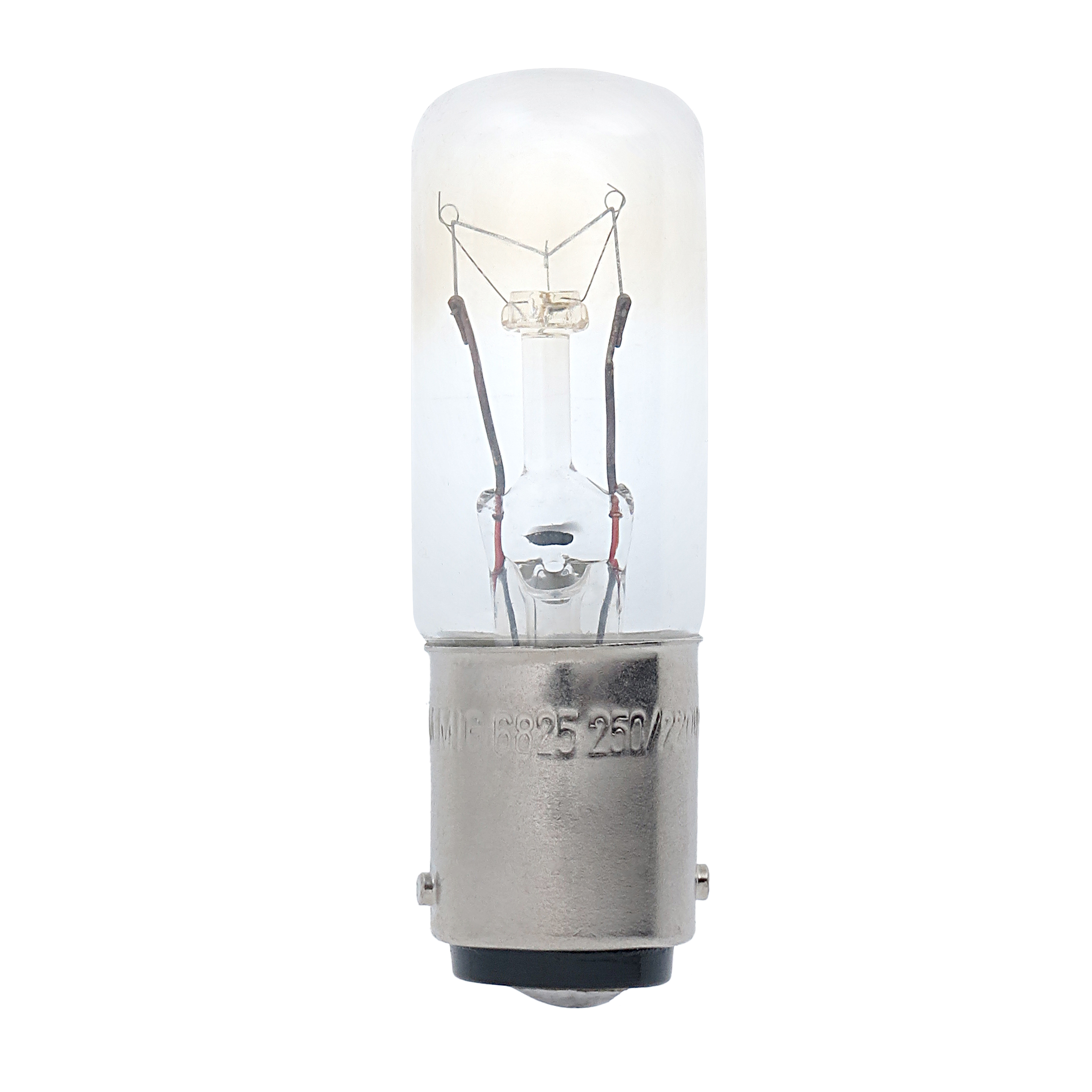 لامپ سیگنال رشته ای 220/250 ولت 6/10 وات اسرام (OSRAM) مدل 6825 کد T16X54MM پایه خاری دو کنتاکت (BA15D)