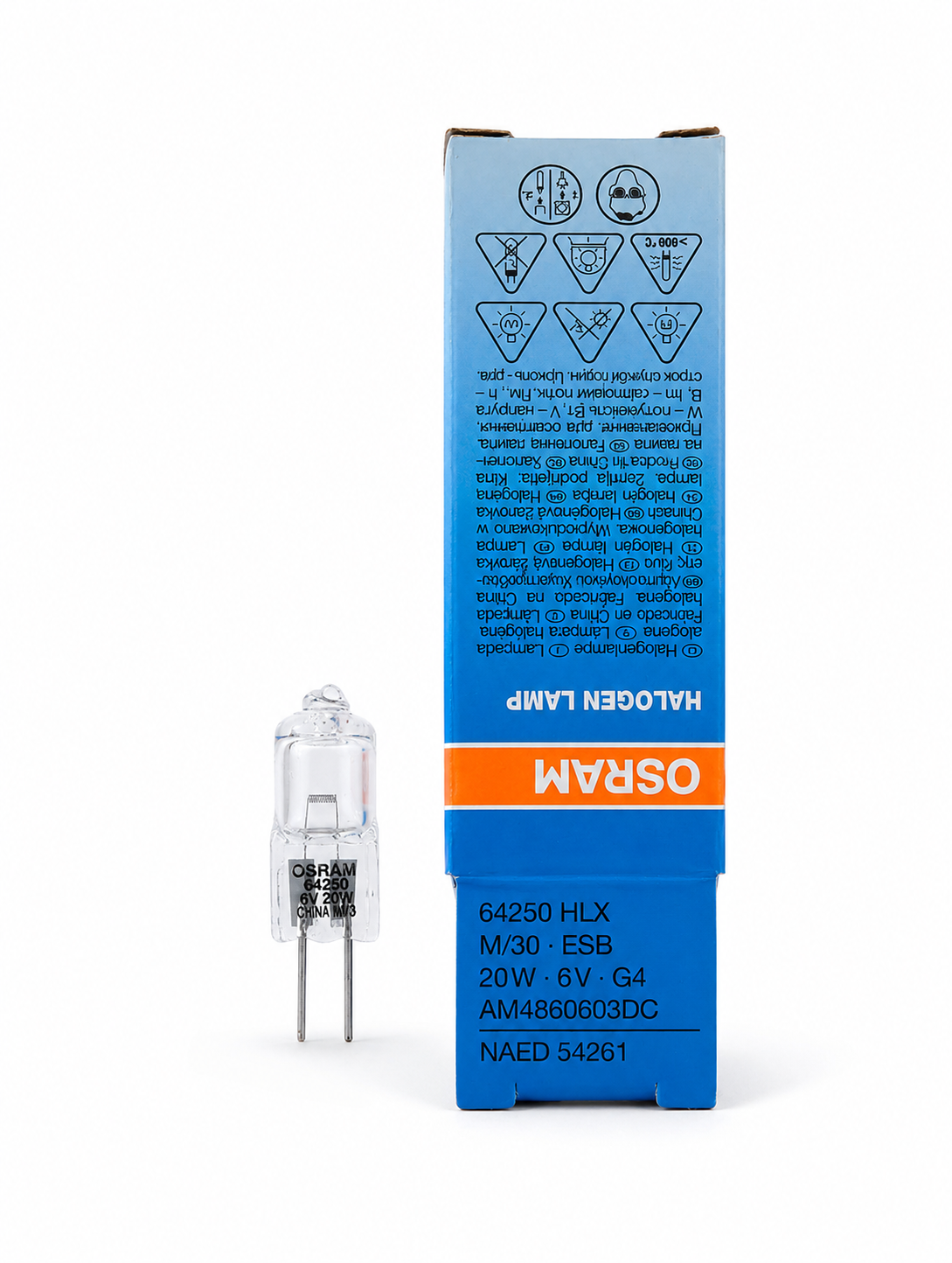 لامپ هالوژن 6 ولت 20 وات اسرام (OSRAM) مدل 64250 پایه سوزنی (G4) لامپ مناسب برای انواع میکروسکوپ