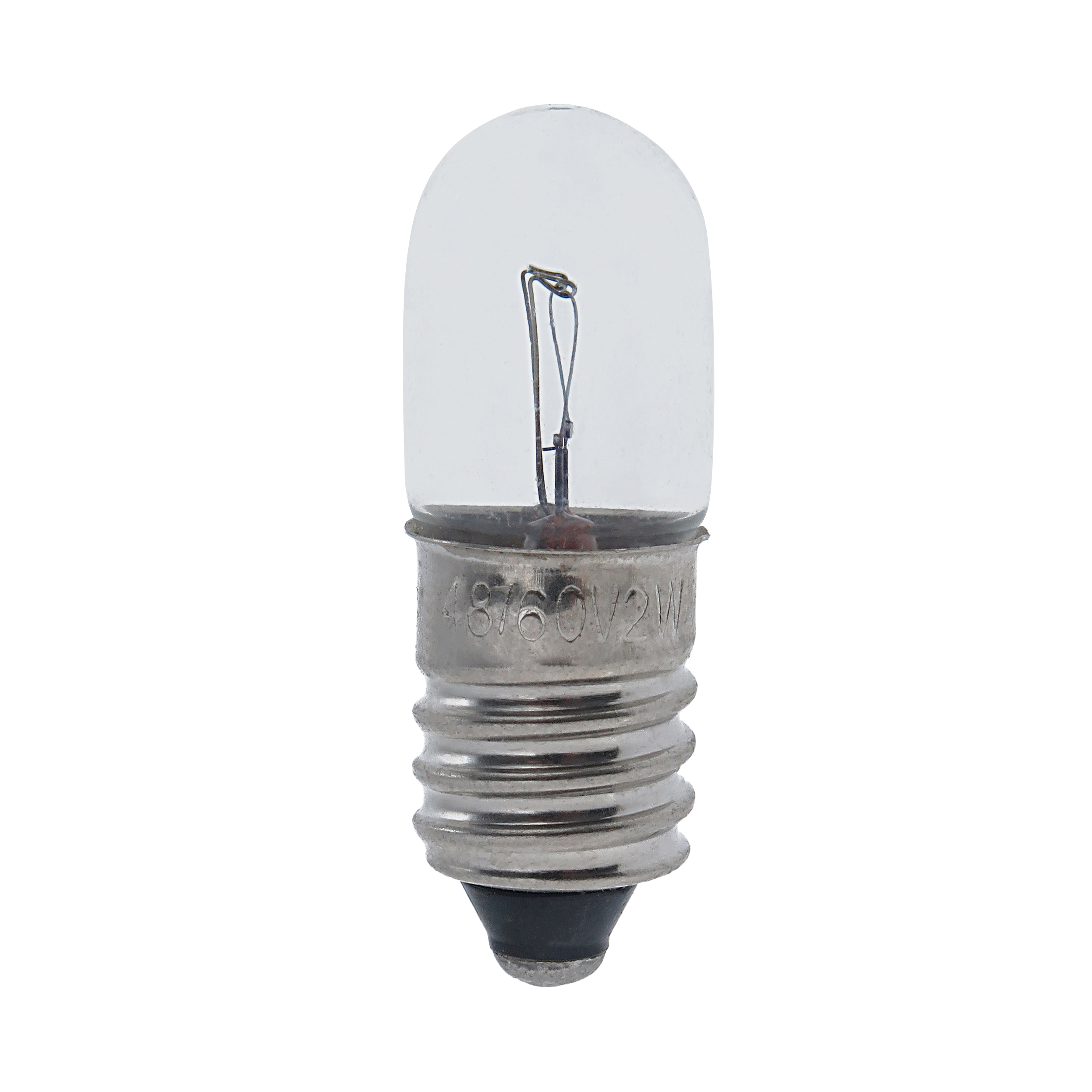 لامپ سیگنال رشته ای 48/60 ولت 2 وات مدل استوانه ای (Tubular) کد T10X28MM پایه پیچی (E10)