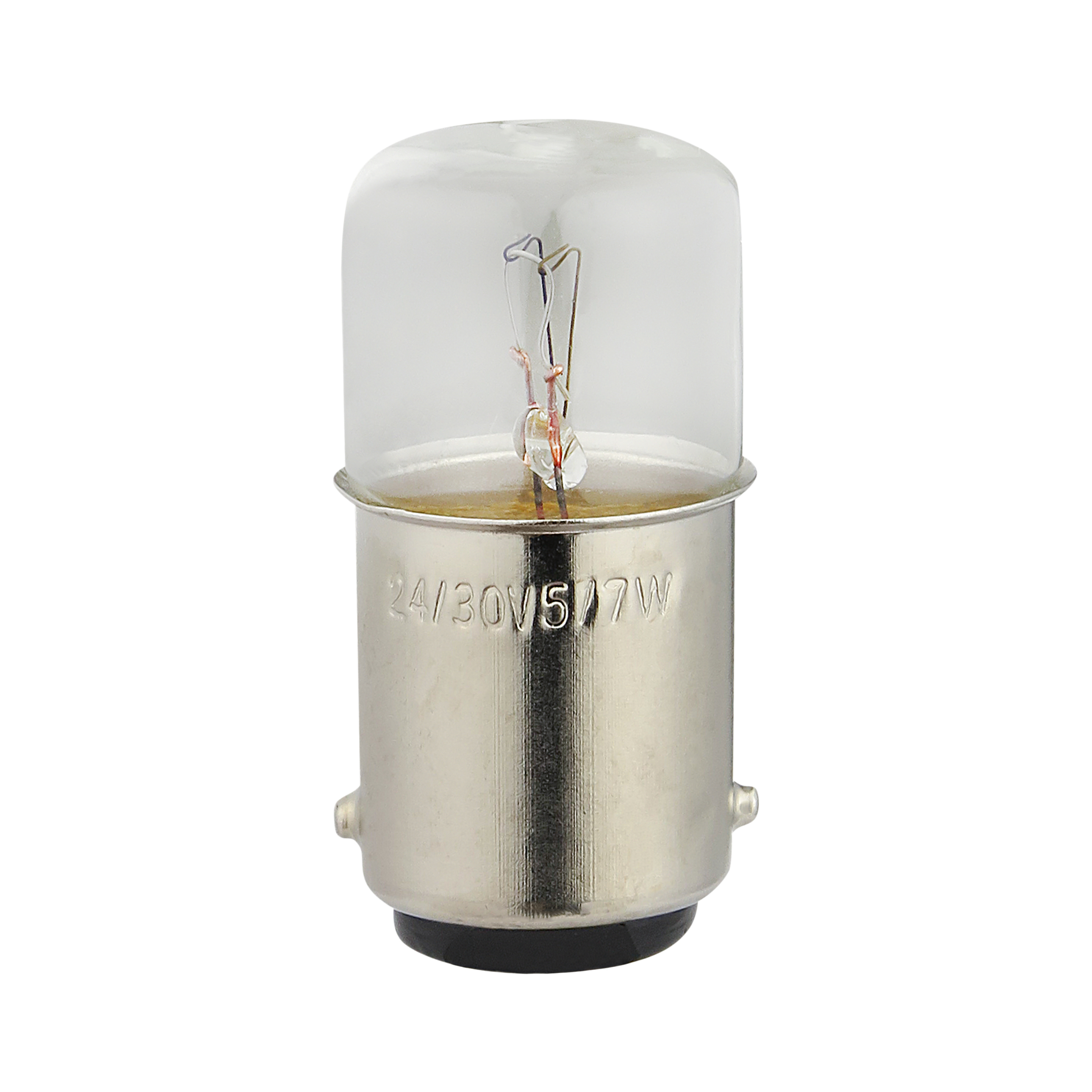 لامپ سیگنال رشته ای 110/160 ولت 5/7 وات کد T16X35MM پایه خاری دو کنتاکت (BA15D)