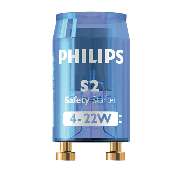 استارت سری (۱۱۰ ولت و ۲۲۰ ولت) لامپ مهتابی ۴ - ۲۲ وات فیلیپس (PHILIPS) مدل S2 مخصوص انواع لامپ مهتابی، چراغ ها و انواع دستگاه های حشره کش
